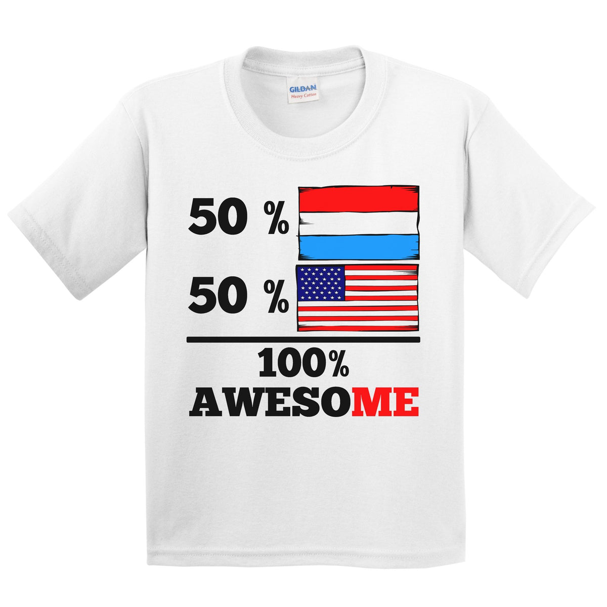 50% Luxembourgish 50% American 100% Awesome Kids Youth T-Shirt