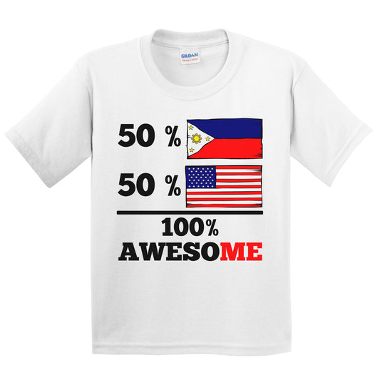 50% Filipino 50% American 100% Awesome Kids Youth T-Shirt