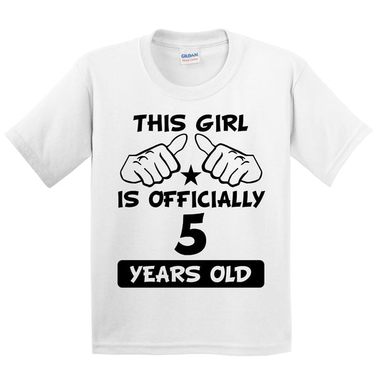 This Girl Is Officially 5 Years Old Funny 5th Birthday Kids T-Shirt