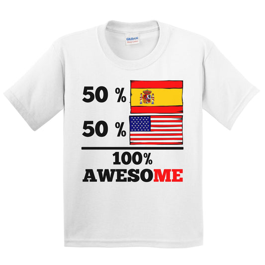 50% Spanish 50% American 100% Awesome Kids Youth T-Shirt
