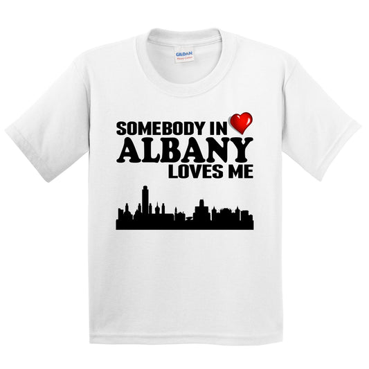Somebody In Albany Loves Me Kids Youth T-Shirt