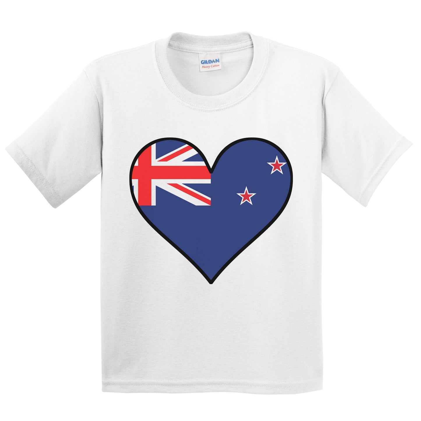 Kiwi Flag T-Shirt - Cute Kiwi Flag Heart - New Zealand Kids Youth Shirt