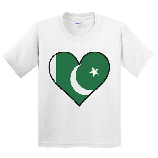 Pakistani Flag T-Shirt - Cute Pakistani Flag Heart - Pakistan Kids Youth Shirt