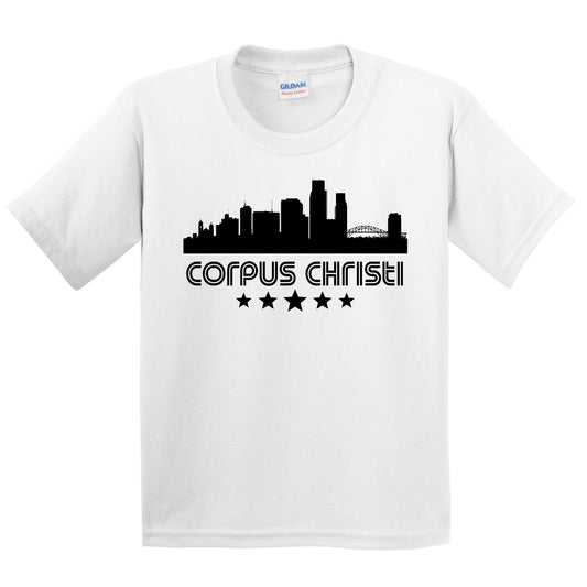 Corpus Christi Texas Skyline Retro Style Kids T-Shirt