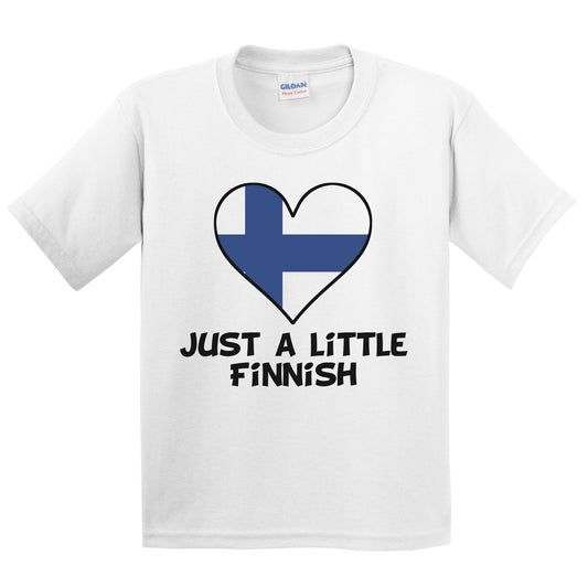 Just A Little Finnish T-Shirt - Funny Finland Flag Kids Youth Shirt