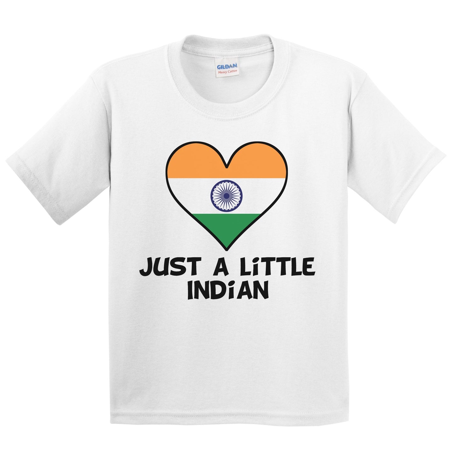 Just A Little Indian T-Shirt - Funny India Flag Kids Youth Shirt