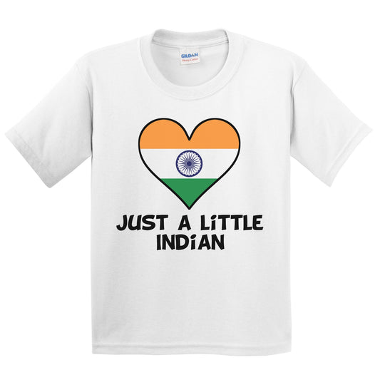 Just A Little Indian T-Shirt - Funny India Flag Kids Youth Shirt