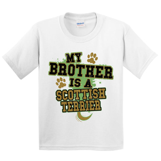 My Brother Is A Scottish Terrier Funny Dog Kids Youth T-Shirt