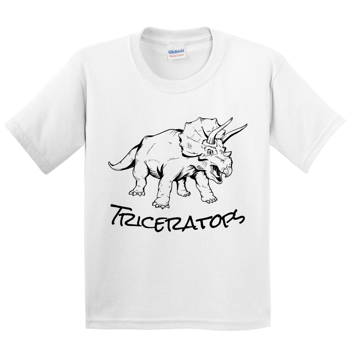 Triceratops Sketch Cool Prehistoric Animal Dinosaur Kids Youth T-Shirt