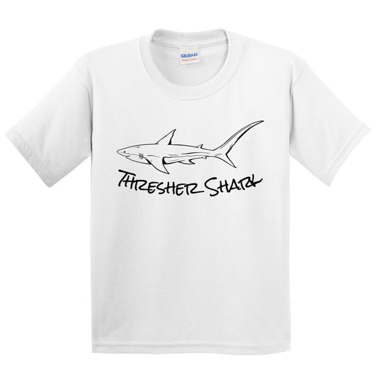 Thresher Shark Sketch Cool Shark Kids Youth T-Shirt