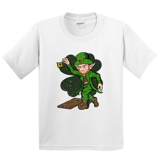 Cornhole Player Leprechaun St. Patrick's Day Cornhole Youth T-Shirt