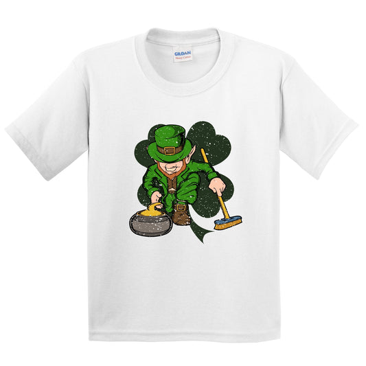 Curler Leprechaun St. Patrick's Day Curling Youth T-Shirt