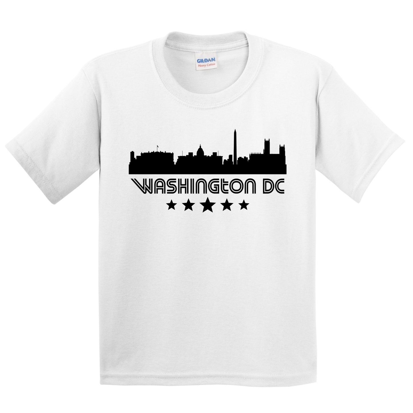 Washington DC Skyline Retro Style Kids T-Shirt
