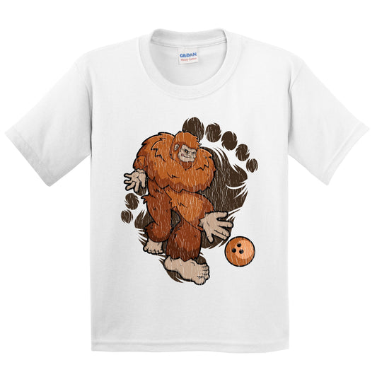 Kids Bigfoot Bowling Shirt - Sasquatch Bowling Youth T-Shirt