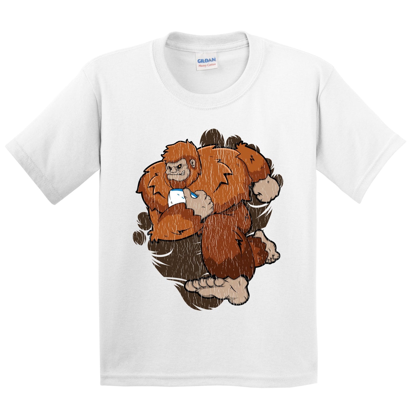 Kids Bigfoot Rugby Shirt - Sasquatch Playing Rugby Youth T-Shirt
