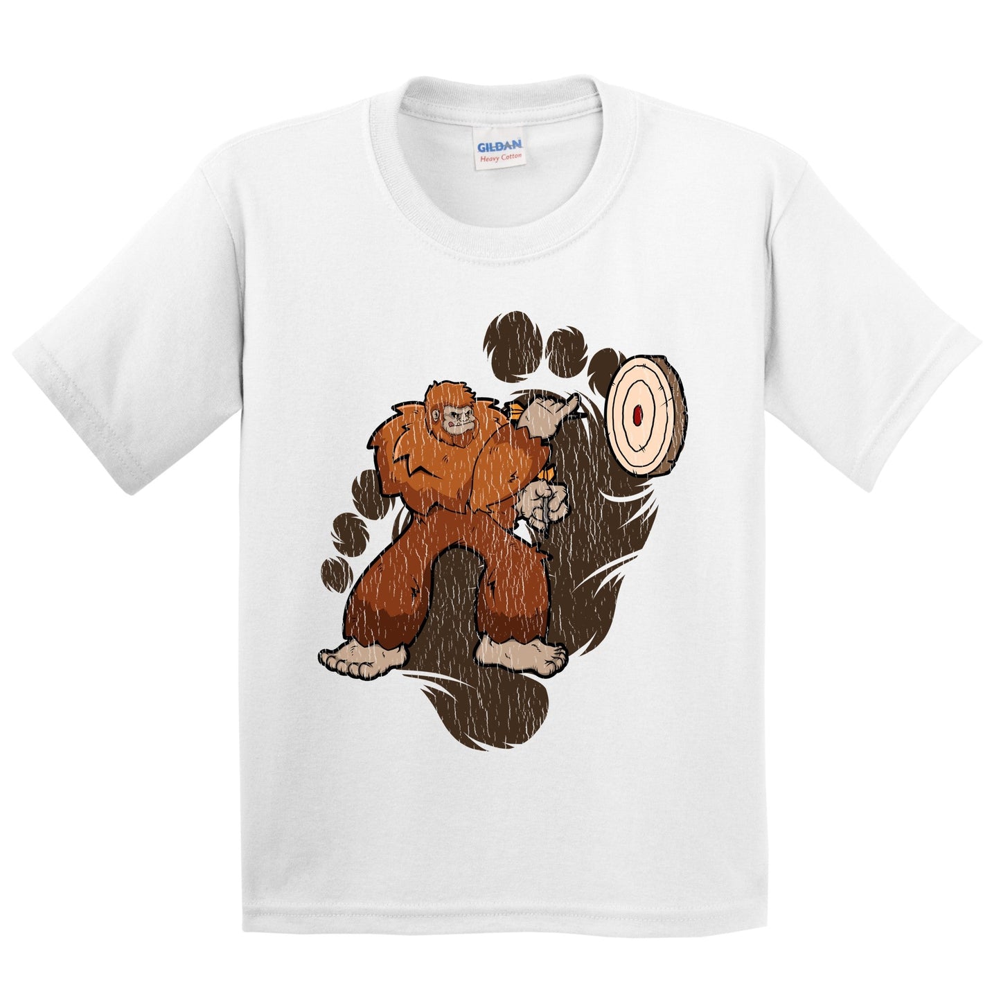 Kids Bigfoot Darts Shirt - Sasquatch Playing Darts Youth T-Shirt