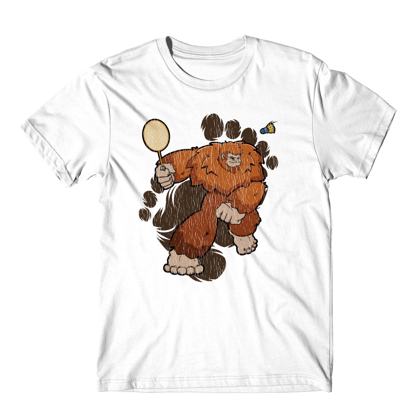 Bigfoot Badminton Shirt - Sasquatch Playing Badminton T-Shirt