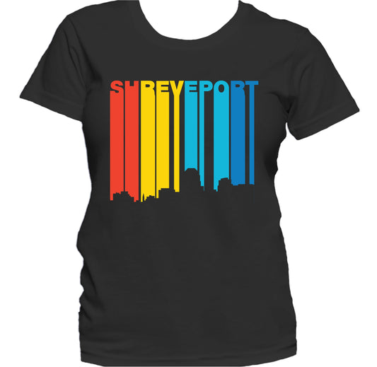 Retro 1970's Style Shreveport Louisiana Skyline Women's T-Shirt