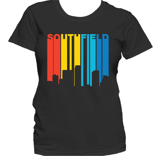 Retro 1970's Style Southfield Michigan Skyline Women's T-Shirt