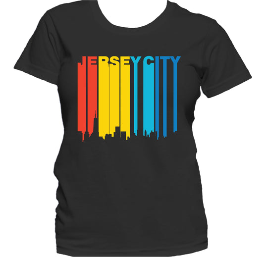 Retro 1970's Style Jersey City New Jersey Skyline Women's T-Shirt