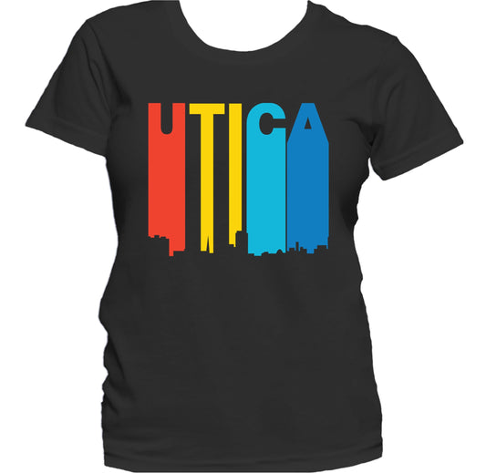 Retro 1970's Style Utica New York Skyline Women's T-Shirt