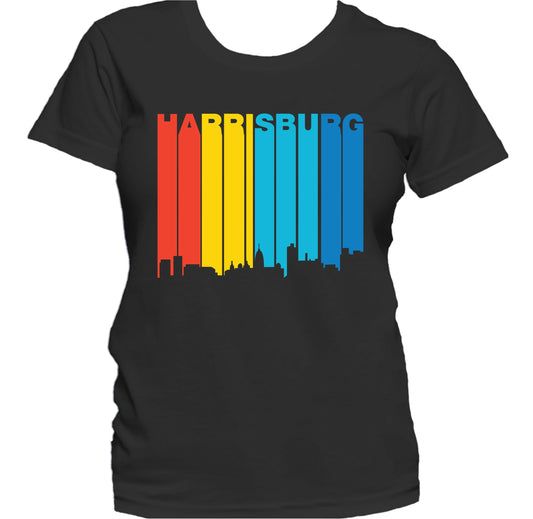 Retro 1970's Style Harrisburg Pennsylvania Skyline Women's T-Shirt