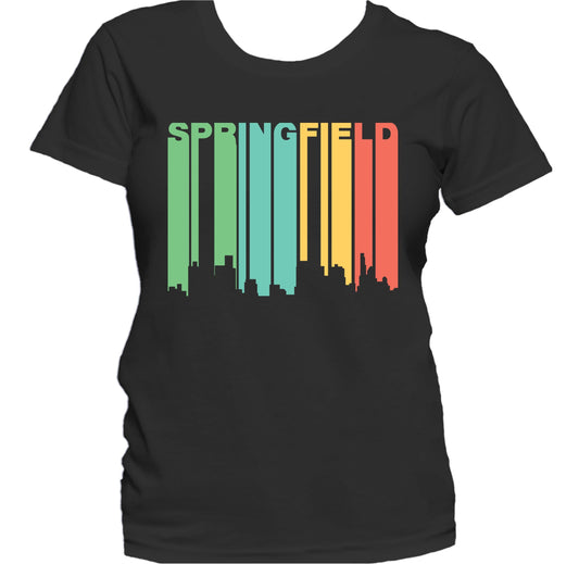 Retro 1970's Style Springfield Illinois Skyline Women's T-Shirt