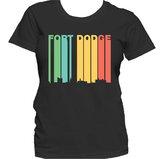 Retro 1970's Style Fort Dodge Iowa Skyline Women's T-Shirt