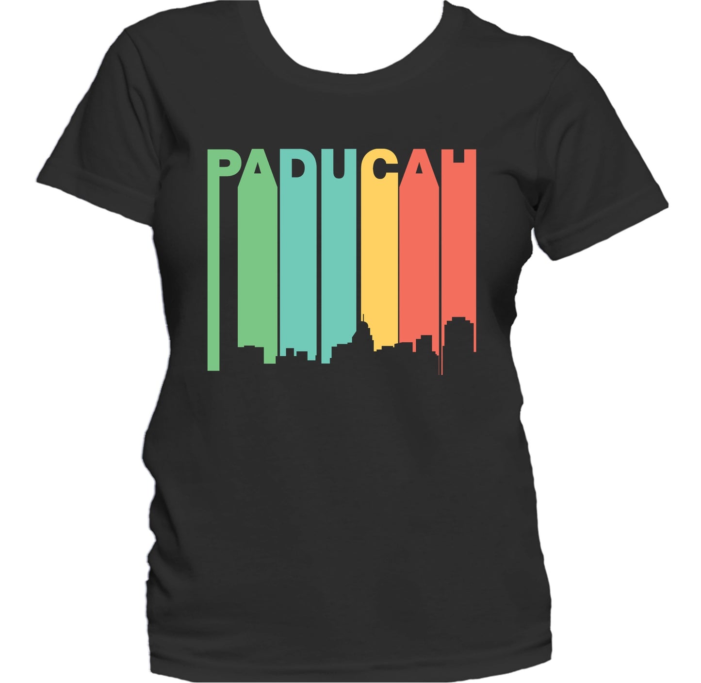 Retro 1970's Style Paducah Kentucky Skyline Women's T-Shirt