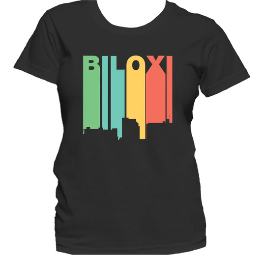 Retro 1970's Style Biloxi Mississippi Skyline Women's T-Shirt