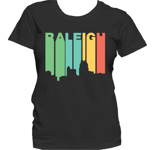 Retro 1970's Style Raleigh North Carolina Skyline Women's T-Shirt