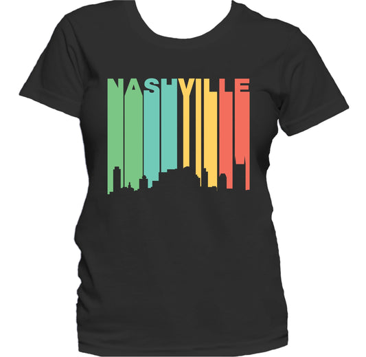 Retro 1970's Style Nashville Tennessee Skyline Women's T-Shirt