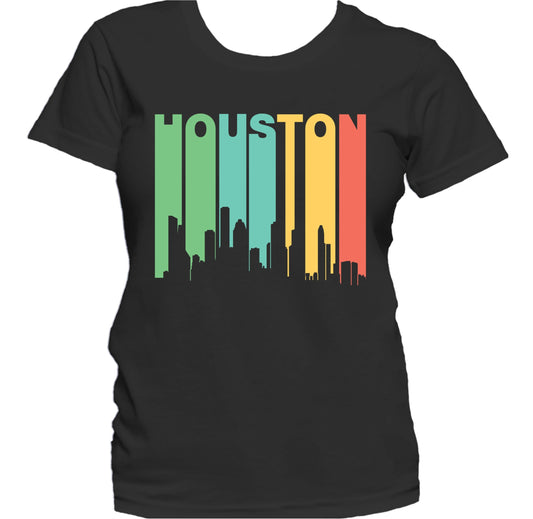 Retro 1970's Style Houston Texas Skyline Women's T-Shirt