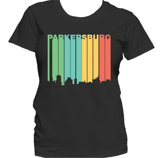 Retro 1970's Style Parkersburg West Virginia Skyline Women's T-Shirt