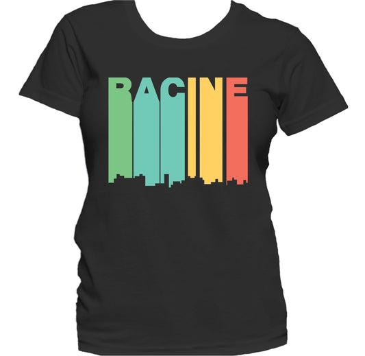 Retro 1970's Style Racine Wisconsin Skyline Women's T-Shirt