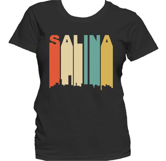 Retro 1970's Style Salina Kansas Skyline Women's T-Shirt
