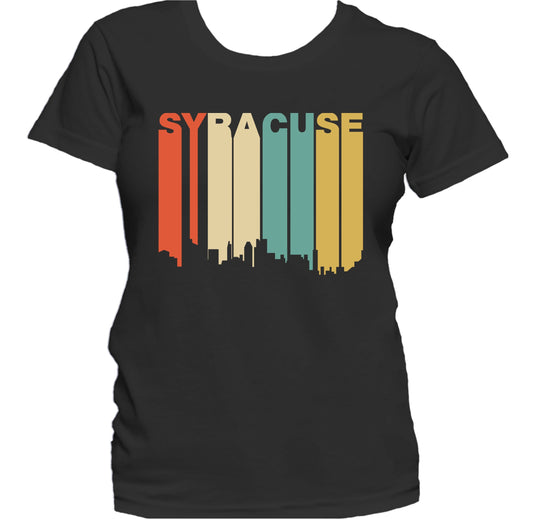 Retro 1970's Style Syracuse New York Skyline Women's T-Shirt