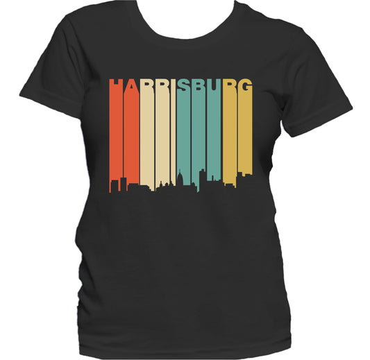 Retro 1970's Style Harrisburg Pennsylvania Skyline Women's T-Shirt