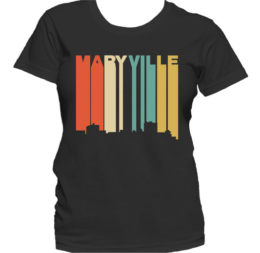 Retro 1970's Style Maryville Tennessee Skyline Women's T-Shirt