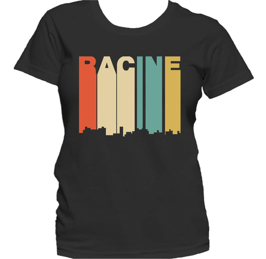 Retro 1970's Style Racine Wisconsin Skyline Women's T-Shirt