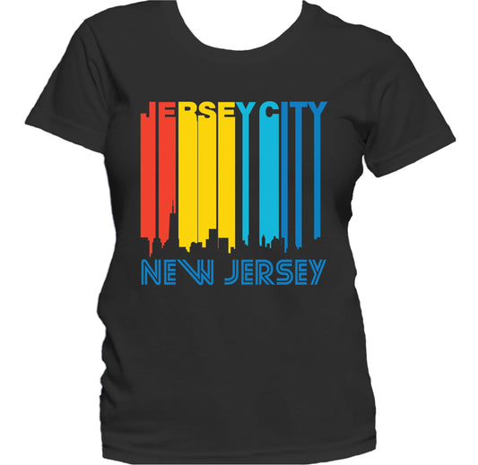 Retro 1970's Style Jersey City New Jersey Skyline Women's T-Shirt