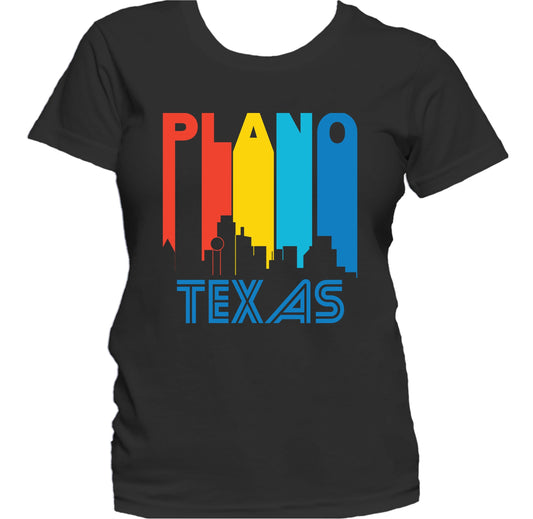 Retro 1970's Style Plano Texas Skyline Women's T-Shirt