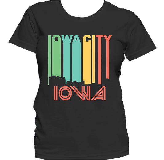 Retro 1970's Style Iowa City Iowa Skyline Women's T-Shirt