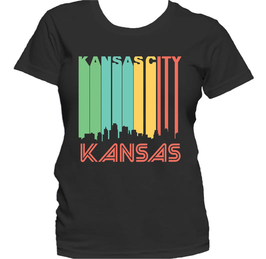 Retro 1970's Style Kansas City Kansas Skyline Women's T-Shirt