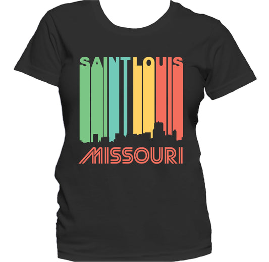 Retro 1970's Style Saint Louis Missouri Skyline Women's T-Shirt