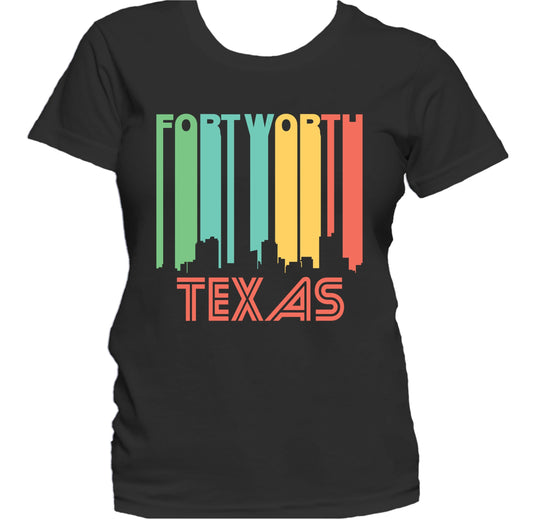 Retro 1970's Style Fort Worth Texas Skyline Women's T-Shirt