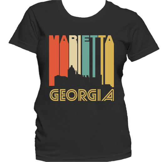 Retro 1970's Style Marietta Georgia Skyline Women's T-Shirt