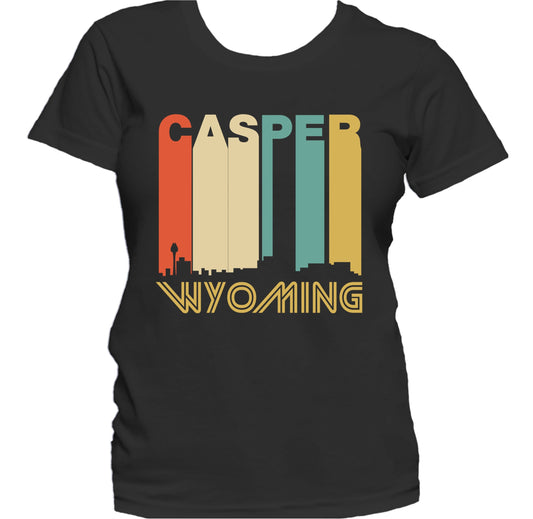 Retro 1970's Style Casper Wyoming Skyline Women's T-Shirt