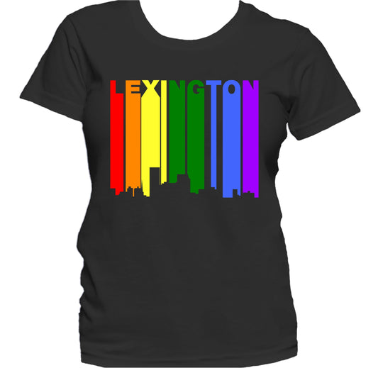 Lexington Kentucky LGBTQ Gay Pride Rainbow Skyline Women's T-Shirt