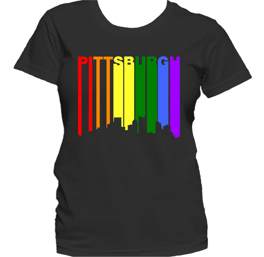 Pittsburgh Pennsylvania LGBTQ Gay Pride Skyline Women's T-Shirt